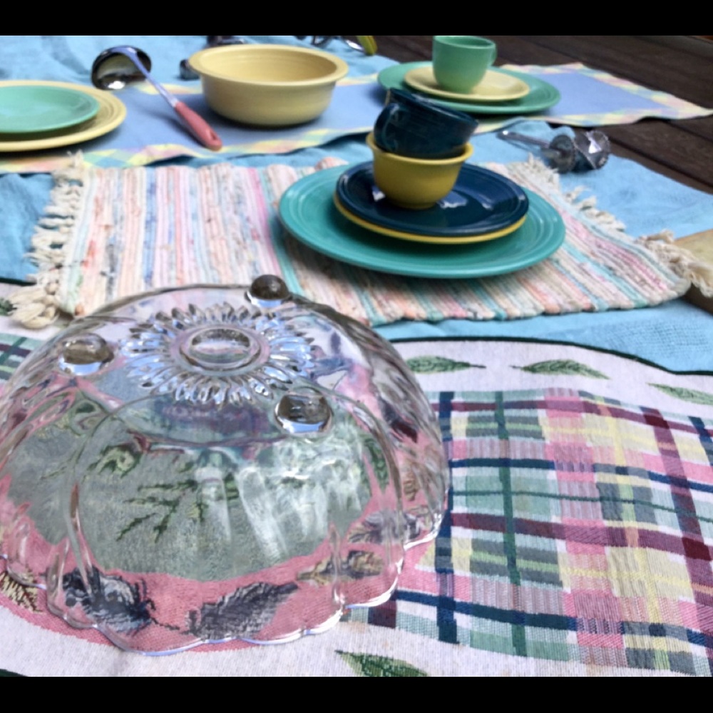 SUNFLOWER GLASS Service Bowl INDIANA EPLVC